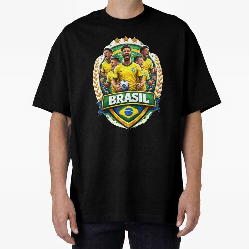 Brazil Football National Team Pride- Brazil Soccer Graphics Classic T-Shirt Bring a Champion Mindset to FIFA World Cup 2026 USA Canada Mexico Highlighting Neymar, Haaland and Cristiano Ronaldo, Spain and Netherlands Energy, Fan Favorite Moments,