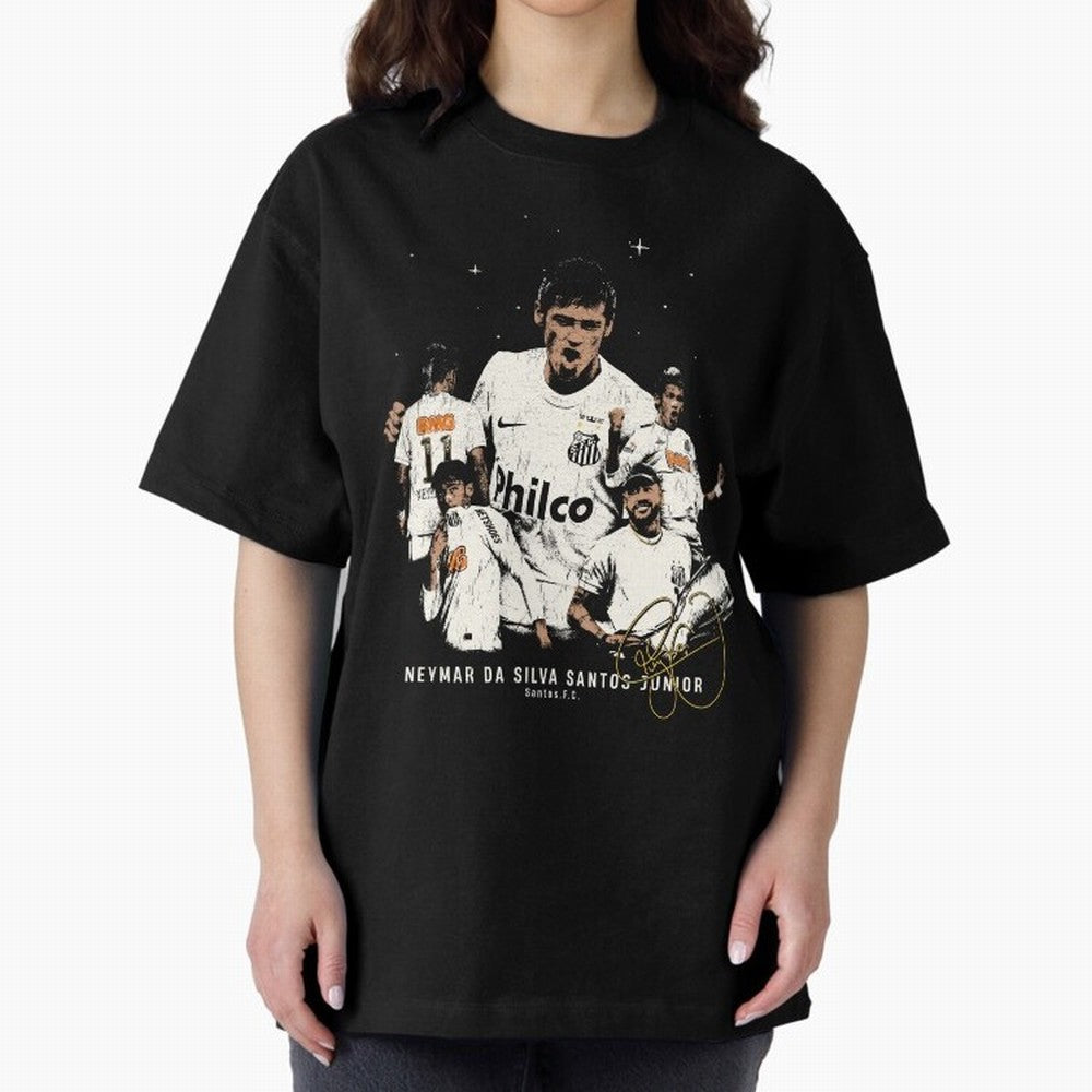 Neymar Illustration Classic T-Shirt Celebrate Classic Football Spirit in FIFA World Cup 2026 USA Canada Mexico for Fans of Haaland and Mbappe and England, Bringing Football Festival Excitement, Trophy Ambitions, Country Rivalries and Star Player