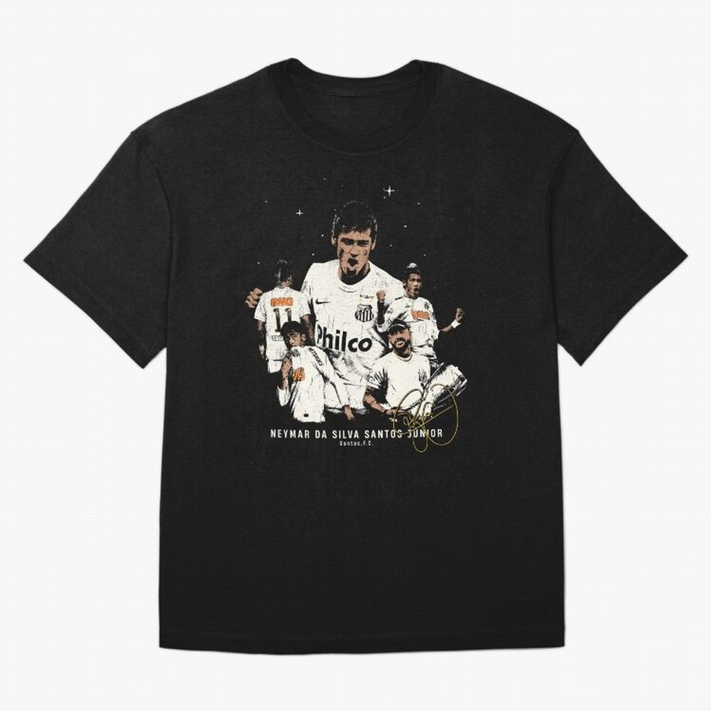 Neymar Illustration Classic T-Shirt Celebrate Classic Football Spirit in FIFA World Cup 2026 USA Canada Mexico for Fans of Haaland and Mbappe and England, Bringing Football Festival Excitement, Trophy Ambitions, Country Rivalries and Star Player