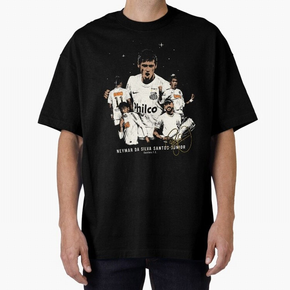 Neymar Illustration Classic T-Shirt Celebrate Classic Football Spirit in FIFA World Cup 2026 USA Canada Mexico for Fans of Haaland and Mbappe and England, Bringing Football Festival Excitement, Trophy Ambitions, Country Rivalries and Star Player