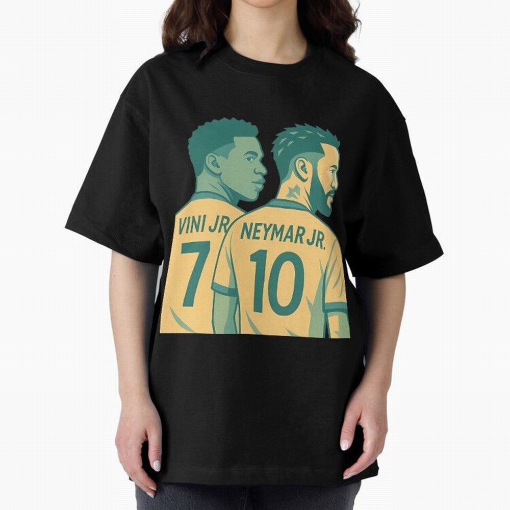 Vini Jr and Neymar Jr side-by-side Classic T-Shirt Support Iconic Players in FIFA World Cup 2026 USA Canada Mexico Inspired by Cristiano Ronaldo, Spain and Netherlands Energy, Retro Football Energy, Iconic Rivalries, Trophy Chase Drama and Stadium