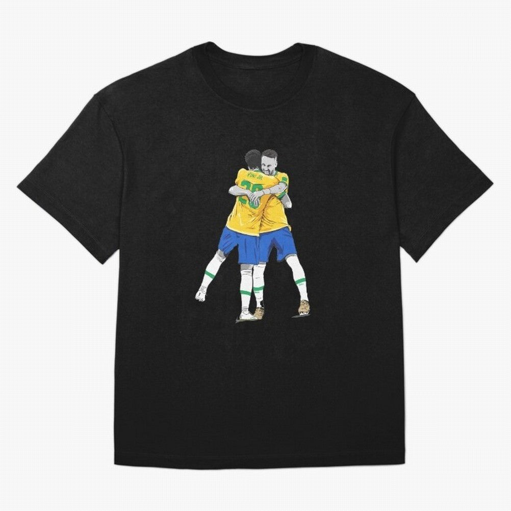 BRAZIL Neymar Jr and Vini Jr World Cup Celebration Oversized T-Shirt Support Iconic Players in Global Football Passion for FIFA World Cup 2026 Group Stage, Inspired by CR7, Germany, Match Day Excitement, Supporter Culture, Golden Goals and Global