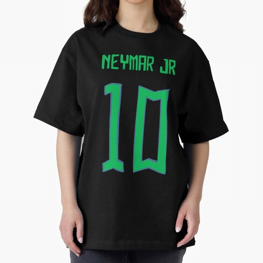 Neymar Jr #10 (Brazil) Oversized T-Shirt Show Match Day Excitement for FIFA World Cup 2026 for Fans of Cristiano Ronaldo, Haaland and CR7 and Brazil, Bringing Tournament Hype, Historic Matchups, Family Viewing Parties and Global Sports Pride; Great