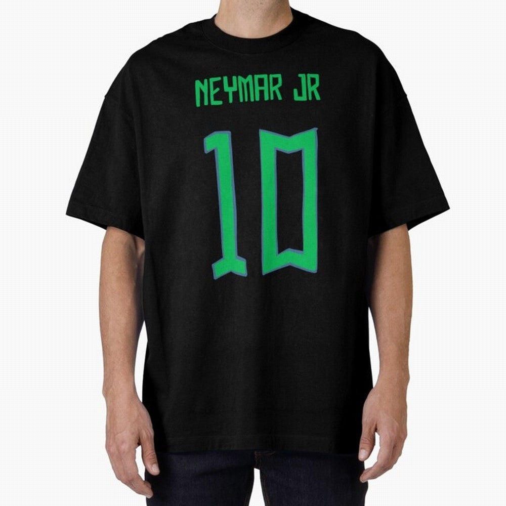 Neymar Jr #10 (Brazil) Oversized T-Shirt Show Match Day Excitement for FIFA World Cup 2026 for Fans of Cristiano Ronaldo, Haaland and CR7 and Brazil, Bringing Tournament Hype, Historic Matchups, Family Viewing Parties and Global Sports Pride; Great