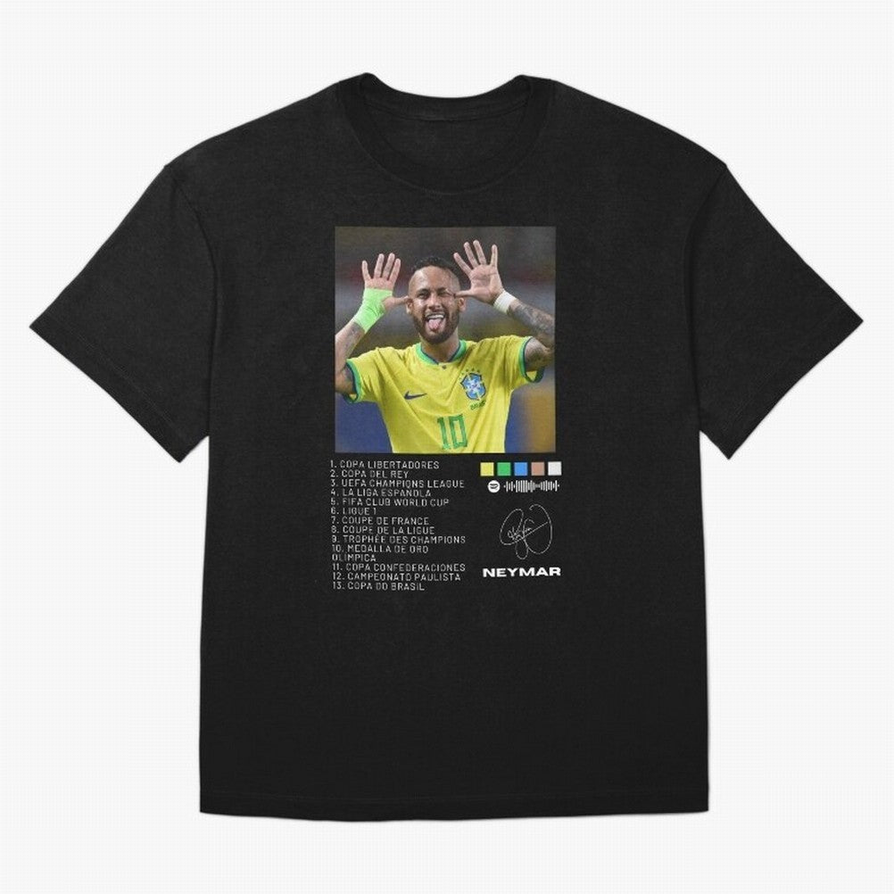 Neymar Brazil 10 Oversized T-Shirt Bring a Vintage Feel to the FIFA World Cup 2026 Journey through Mbappe and Neymar Highlights, France Pride, Championship Spirit, Famous Goals, Roaring Crowds and International Football Unity; Ideal for Fans Who