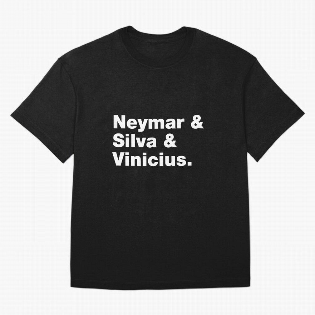 Neymar + Silva + Vinicius - Brazil Brazilian World Cup Squad Team Players Football Soccer Qatar WC 22 Oversized T-Shirt Celebrate Unforgettable Nights in Match Day Hype around FIFA World Cup 2026 Group Stage, Haaland, Brazil, Portugal and