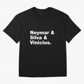 Neymar + Silva + Vinicius - Brazil Brazilian World Cup Squad Team Players Football Soccer Qatar WC 22 Oversized T-Shirt Celebrate Unforgettable Nights in Match Day Hype around FIFA World Cup 2026 Group Stage, Haaland, Brazil, Portugal and