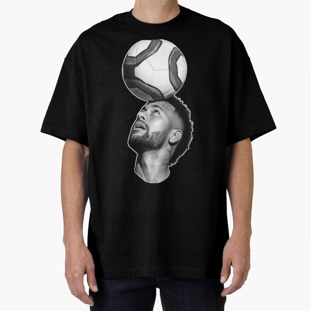 Neymar Jr. ¨C The Art of Balance Oversized T-Shirt Celebrate Golden Goal Energy in Global Football Passion for FIFA World Cup 2026 USA Canada Mexico, Connected to Cristiano Ronaldo, Haaland and CR7, Brazil, Classic Soccer Heritage, Championship