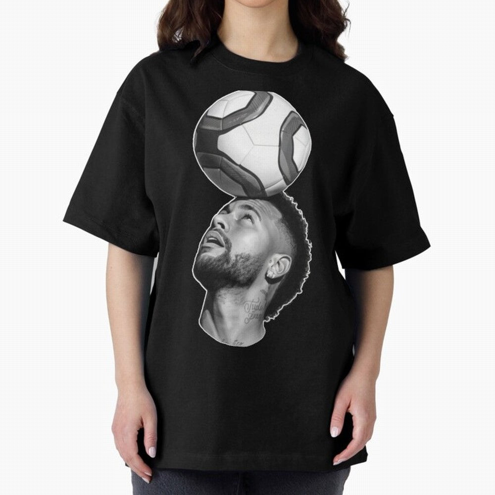 Neymar Jr. ¨C The Art of Balance Oversized T-Shirt Celebrate Golden Goal Energy in Global Football Passion for FIFA World Cup 2026 USA Canada Mexico, Connected to Cristiano Ronaldo, Haaland and CR7, Brazil, Classic Soccer Heritage, Championship