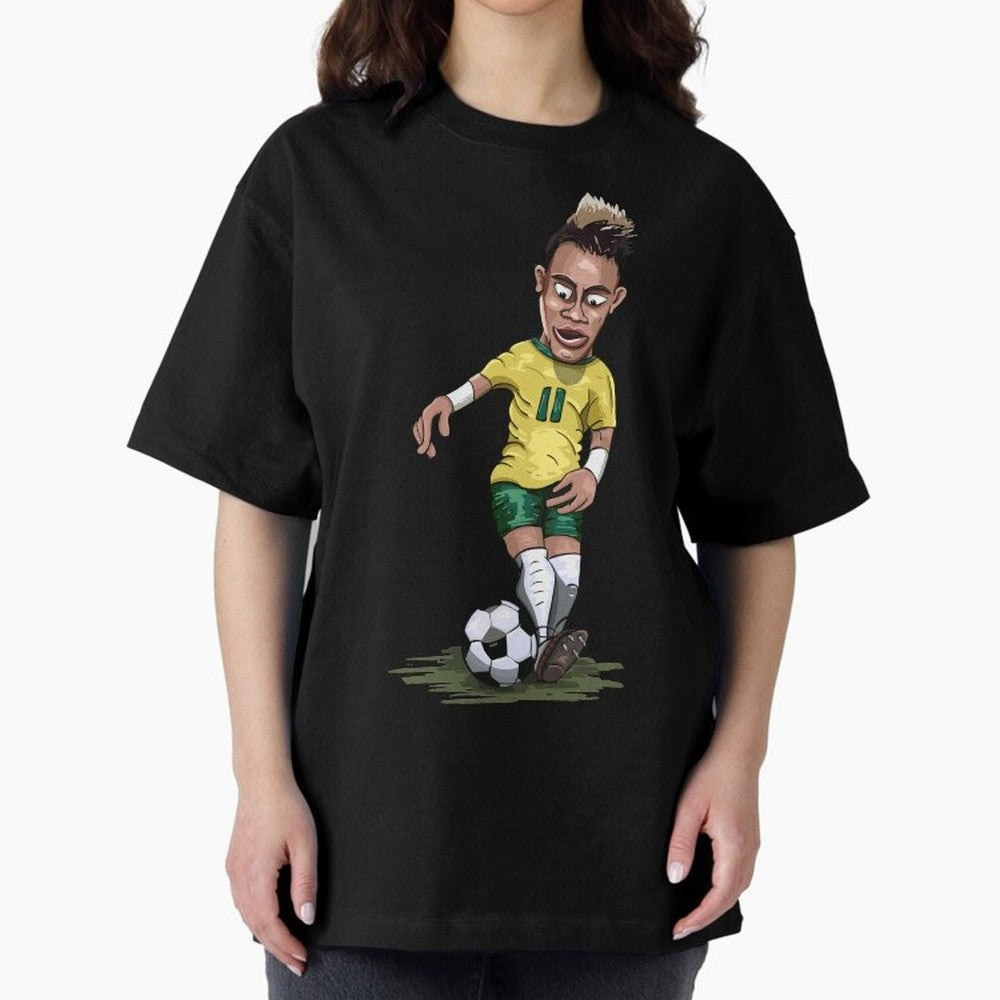 Mascot Cartoon Neymar Football Player Brazil Classic T-Shirt Show Up for the Glory of Global Football Passion for FIFA World Cup 2026 Group Stage, Filled with Messi, Neymar and Mbappe, Brazil, Portugal and Argentina, Soccer Culture, Superstar