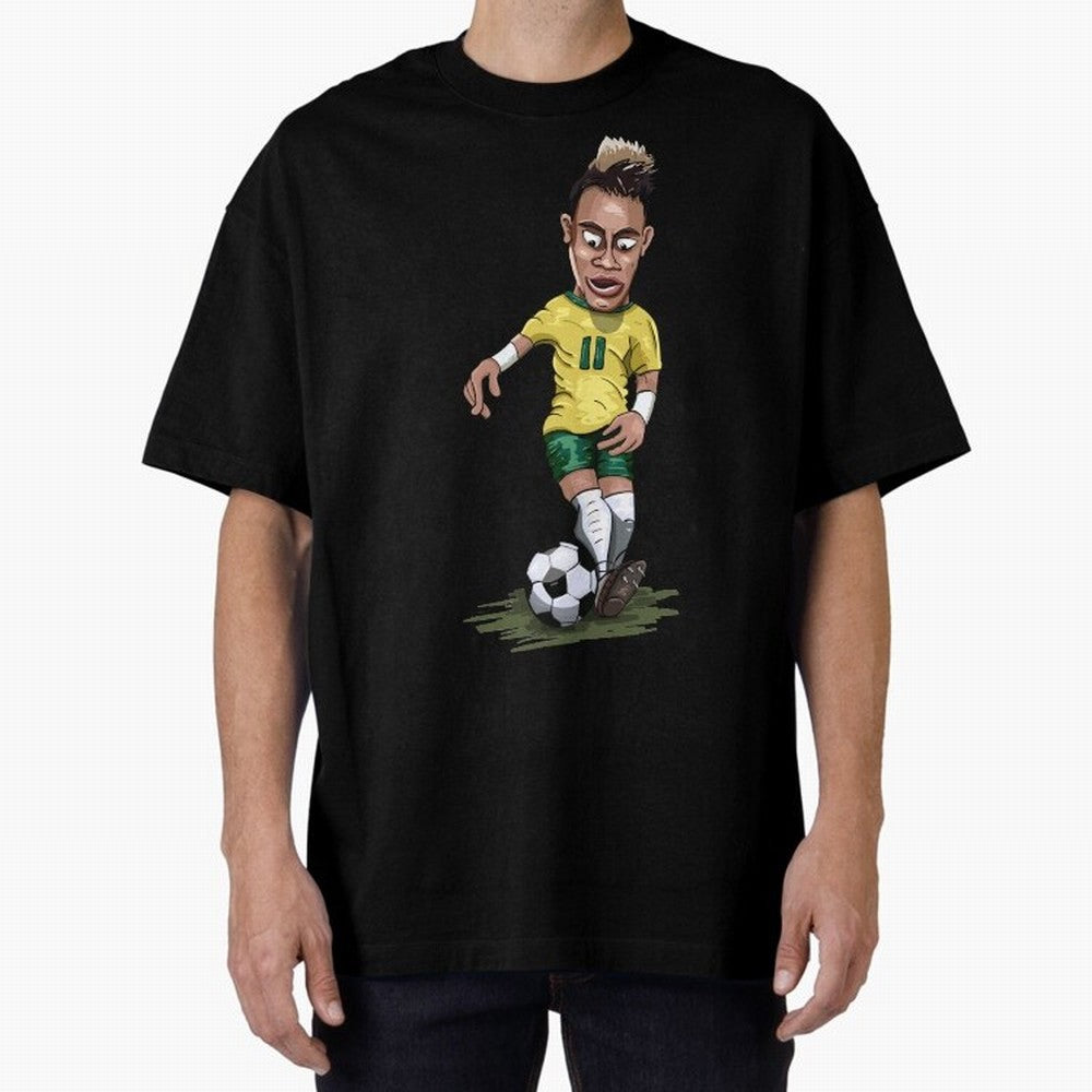 Mascot Cartoon Neymar Football Player Brazil Classic T-Shirt Show Up for the Glory of Global Football Passion for FIFA World Cup 2026 Group Stage, Filled with Messi, Neymar and Mbappe, Brazil, Portugal and Argentina, Soccer Culture, Superstar