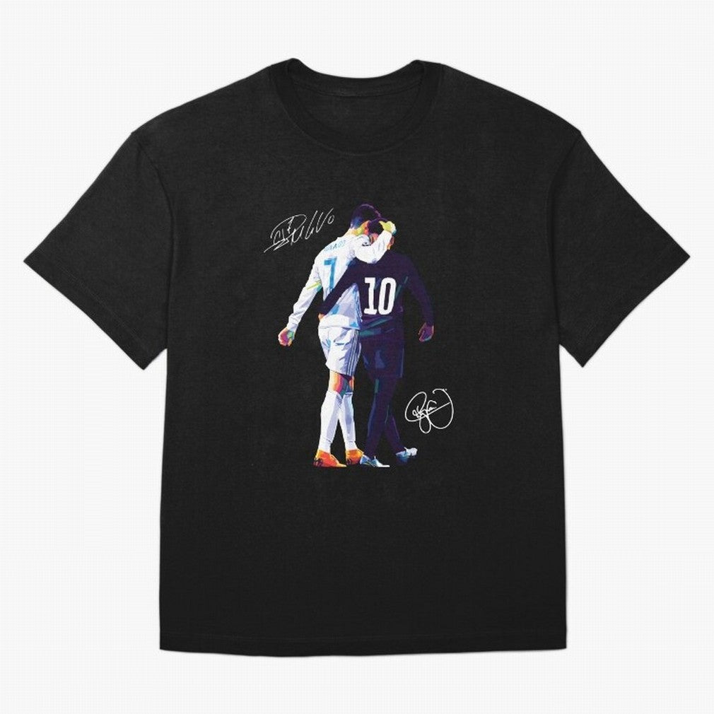 Cristiano Ronaldo and Neymar Jr Wpap Art Oversized T-Shirt Relive Legendary Nights from FIFA World Cup 2026 Group Stage Celebrating CR7 and Messi, England and Germany Energy, Sports Nostalgia, International Competition, Famous Players and