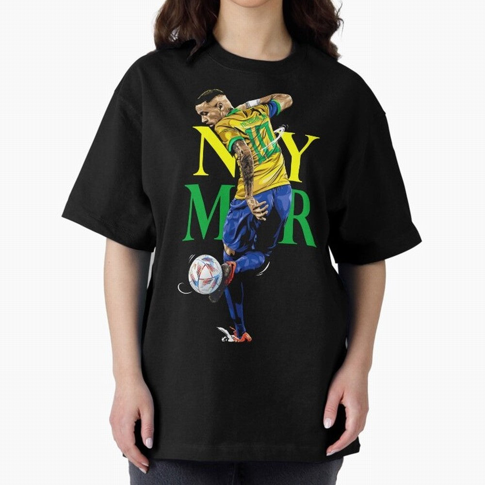 Neymar JR Brazil Oversized T-Shirt Capture Stadium Memories from FIFA World Cup 2026 for Fans of Haaland and Mbappe and England, France and Netherlands, Bringing Tournament Hype, Historic Matchups, Family Viewing Parties and Global Sports Pride;