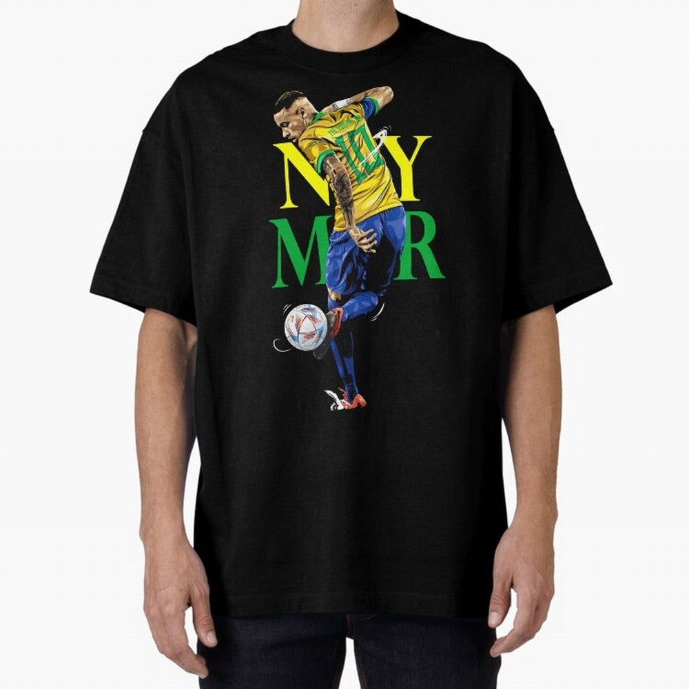 Neymar JR Brazil Oversized T-Shirt Capture Stadium Memories from FIFA World Cup 2026 for Fans of Haaland and Mbappe and England, France and Netherlands, Bringing Tournament Hype, Historic Matchups, Family Viewing Parties and Global Sports Pride;