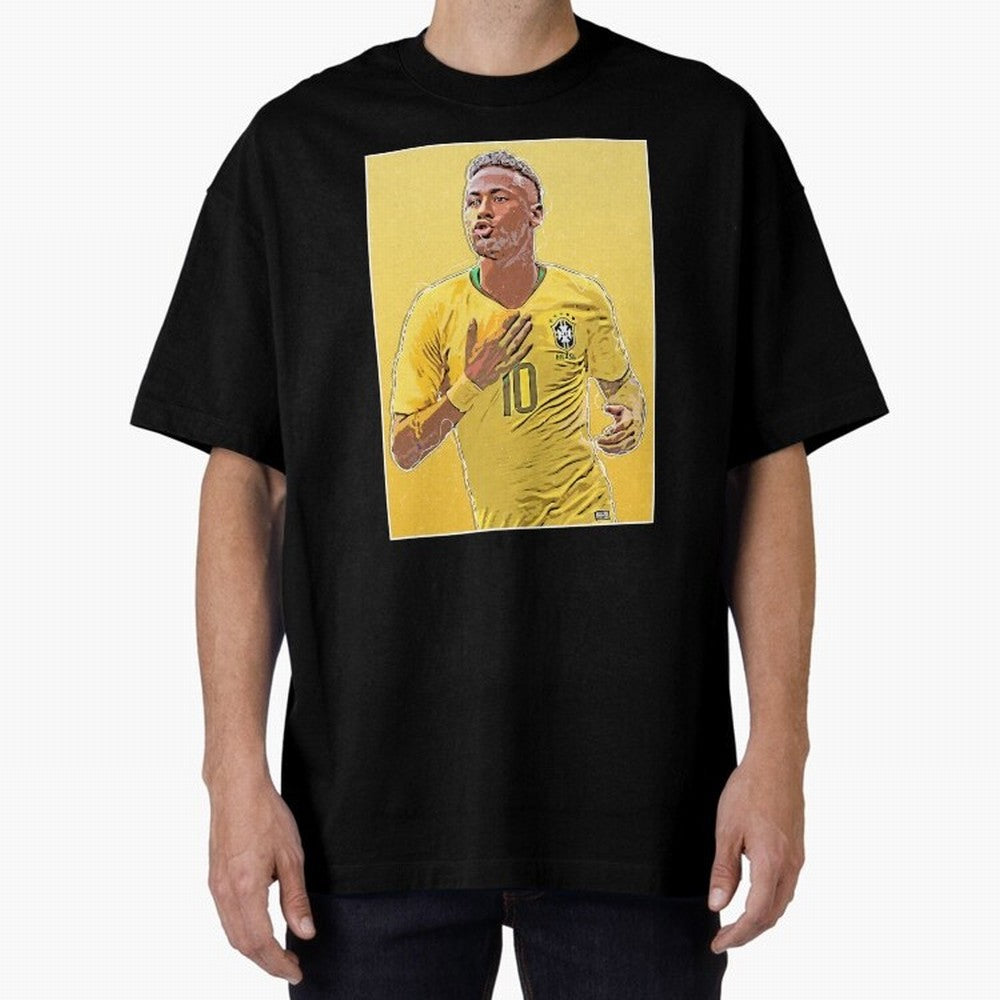 Neymar Oversized T-Shirt Keep Football History Alive during the FIFA World Cup 2026 Group Stage Journey through Messi Highlights, France Pride, Vintage Soccer Flavor, Modern Football Stars, National Flags and Final Night Emotion; Great for Watch