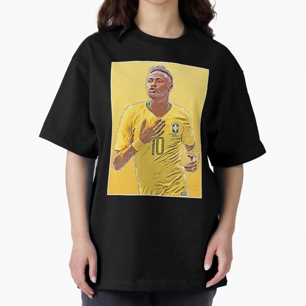 Neymar Oversized T-Shirt Keep Football History Alive during the FIFA World Cup 2026 Group Stage Journey through Messi Highlights, France Pride, Vintage Soccer Flavor, Modern Football Stars, National Flags and Final Night Emotion; Great for Watch