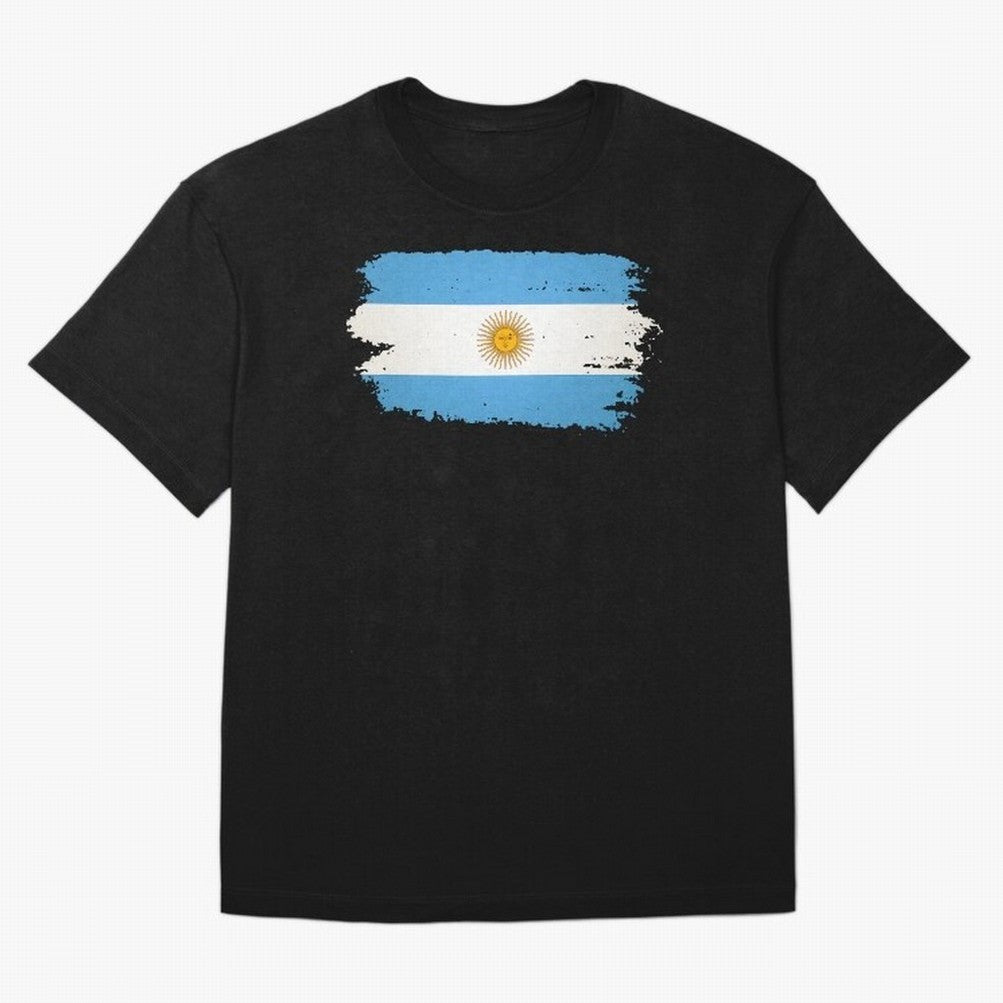 ARGENTINIAN FLAG PRINT Oversized T-Shirt Honor Football Greatness during FIFA World Cup 2026 for Fans of Messi and Cristiano Ronaldo and Spain and Netherlands, Bringing Global Supporter Spirit, Legendary Goals, National Colors and Tournament