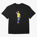 Neymar Brazil Football Captain Oversized T-Shirt Feel the Trophy Chase of Global Football Passion for FIFA World Cup 2026 Group Stage, Inspired by CR7, England and Germany, Vintage Soccer Flavor, Modern Football Stars, National Flags and Final