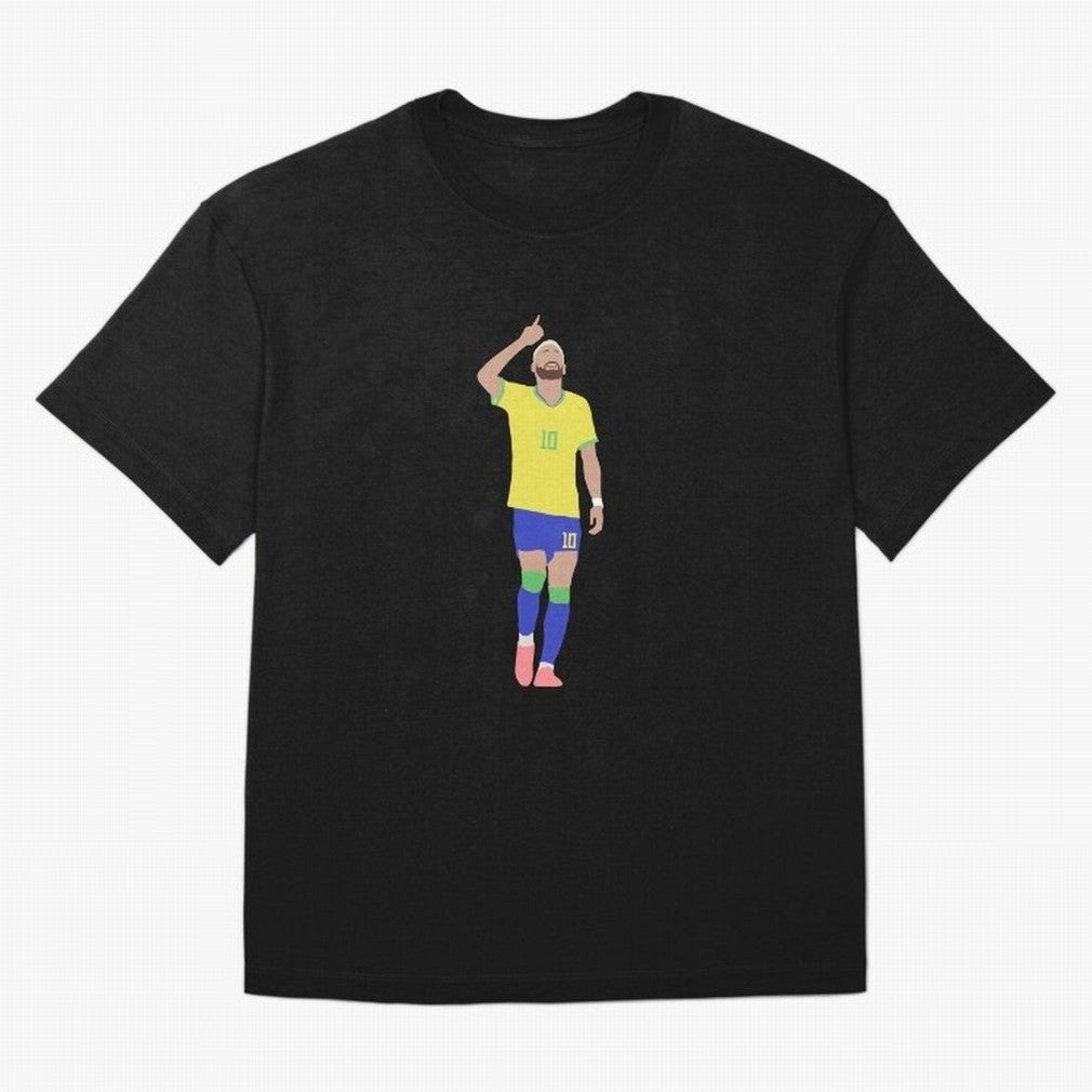 Neymar Brazil Football Captain Oversized T-Shirt Feel the Trophy Chase of Global Football Passion for FIFA World Cup 2026 Group Stage, Inspired by CR7, England and Germany, Vintage Soccer Flavor, Modern Football Stars, National Flags and Final