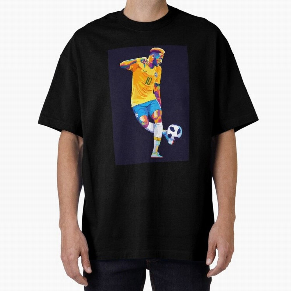 Neymar Jr Wpap pop art Oversized T-Shirt Make Memories around Global Football Passion for FIFA World Cup 2026 Group Stage, Filled with Messi, Neymar and Mbappe, Brazil, Worldwide Fan Energy, Dramatic Goals, Stadium Lights and Championship