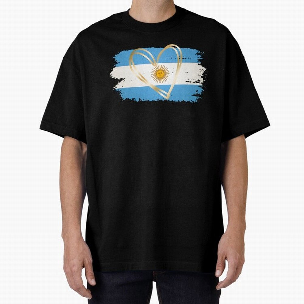 ARGENTINA FLAG WITH GOLDEN HEART Classic T-Shirt Discover the FIFA World Cup 2026 USA Canada Mexico Journey through Messi, CR7 and Mbappe Highlights, France Pride, Stadium Chants, National Pride, Trophy Dreams and Unforgettable Football Memories;
