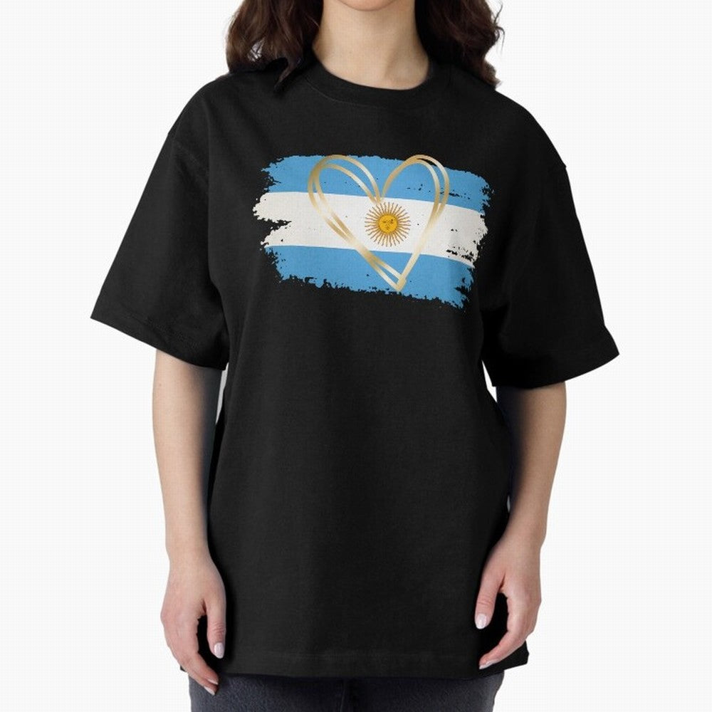 ARGENTINA FLAG WITH GOLDEN HEART Classic T-Shirt Discover the FIFA World Cup 2026 USA Canada Mexico Journey through Messi, CR7 and Mbappe Highlights, France Pride, Stadium Chants, National Pride, Trophy Dreams and Unforgettable Football Memories;