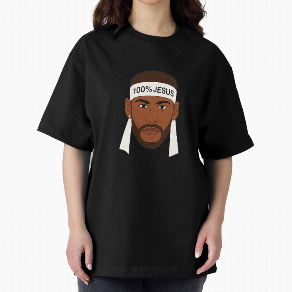 100% JESUS Neymar Inspired Minimalist Art Oversized T-Shirt Build FIFA World Cup 2026 USA Canada Mexico Spirit, Highlighting Spain and Netherlands, CR7, Match Day Excitement, Supporter Culture, Golden Goals and Global Football Passion; Created for