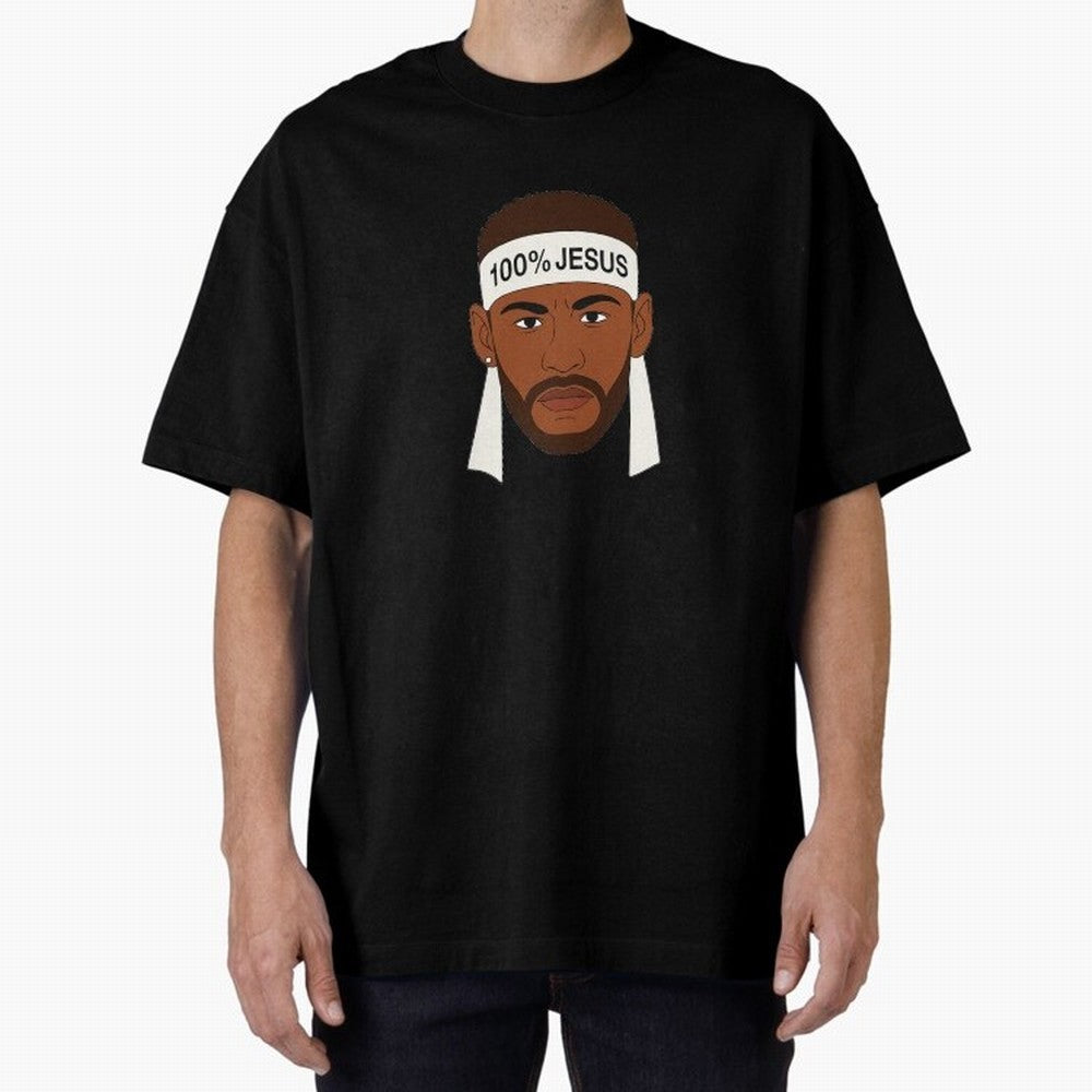 100% JESUS Neymar Inspired Minimalist Art Oversized T-Shirt Build FIFA World Cup 2026 USA Canada Mexico Spirit, Highlighting Spain and Netherlands, CR7, Match Day Excitement, Supporter Culture, Golden Goals and Global Football Passion; Created for