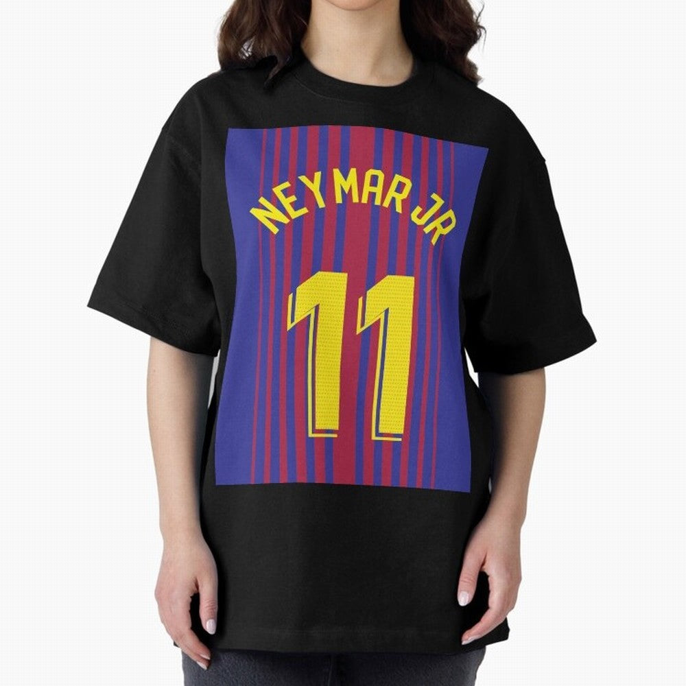 NEYMAR JR FOOTBALL SOCCER JERSEY BARCELONA Oversized T-Shirt Turn Up for Match Day Hype around FIFA World Cup 2026, Haaland and Mbappe, Spain, Tournament Hype, Historic Matchups, Family Viewing Parties and Global Sports Pride; Created for Match Day