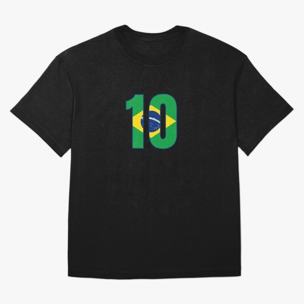10 - Neymar JR - Brazil Flag Classic T-Shirt Step into FIFA World Cup 2026 USA Canada Mexico Driven by CR7 and Messi, Argentina and Brazil Energy, Worldwide Fan Energy, Dramatic Goals, Stadium Lights and Championship Celebrations; Perfect for