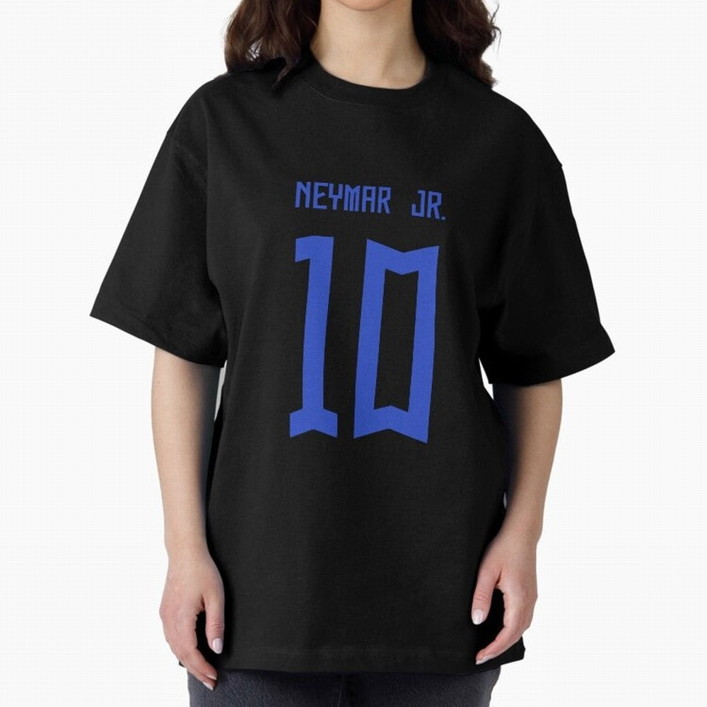 Neymar Jr Brazil White Jersey 2023 Oversized T-Shirt Cheer through Every Moment of FIFA World Cup 2026 USA Canada Mexico for Fans of Neymar and Argentina, Bringing Match Day Excitement, Supporter Culture, Golden Goals and Global Football Passion;