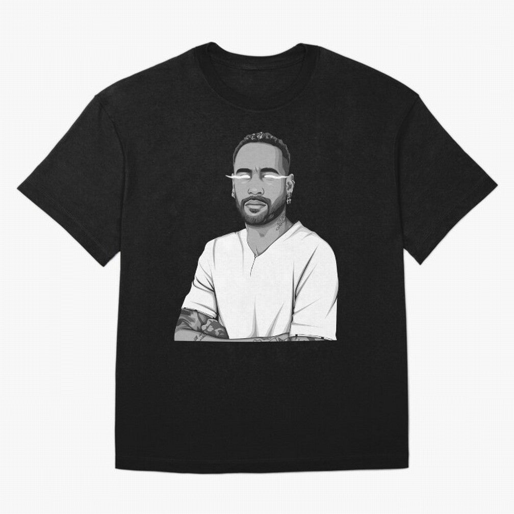 Neymar Jr. Black and White Version Oversized T-Shirt Live the Energy of FIFA World Cup 2026 Group Stage Spirit, Capturing Argentina, France and Brazil, Messi and Cristiano Ronaldo, Goal Celebration Energy, Supporter Heritage, Football Icons and