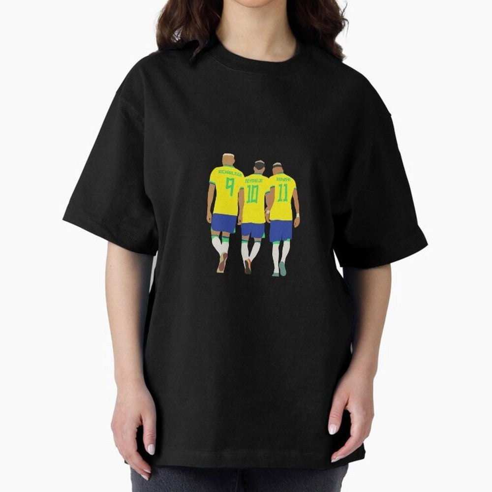 brazil soccer players Oversized T-Shirt Refresh Global Football Passion for FIFA World Cup 2026 Group Stage, Celebrating CR7, Portugal, Spain and Germany, Stadium Chants, National Pride, Trophy Dreams and Unforgettable Football Memories; Ideal for