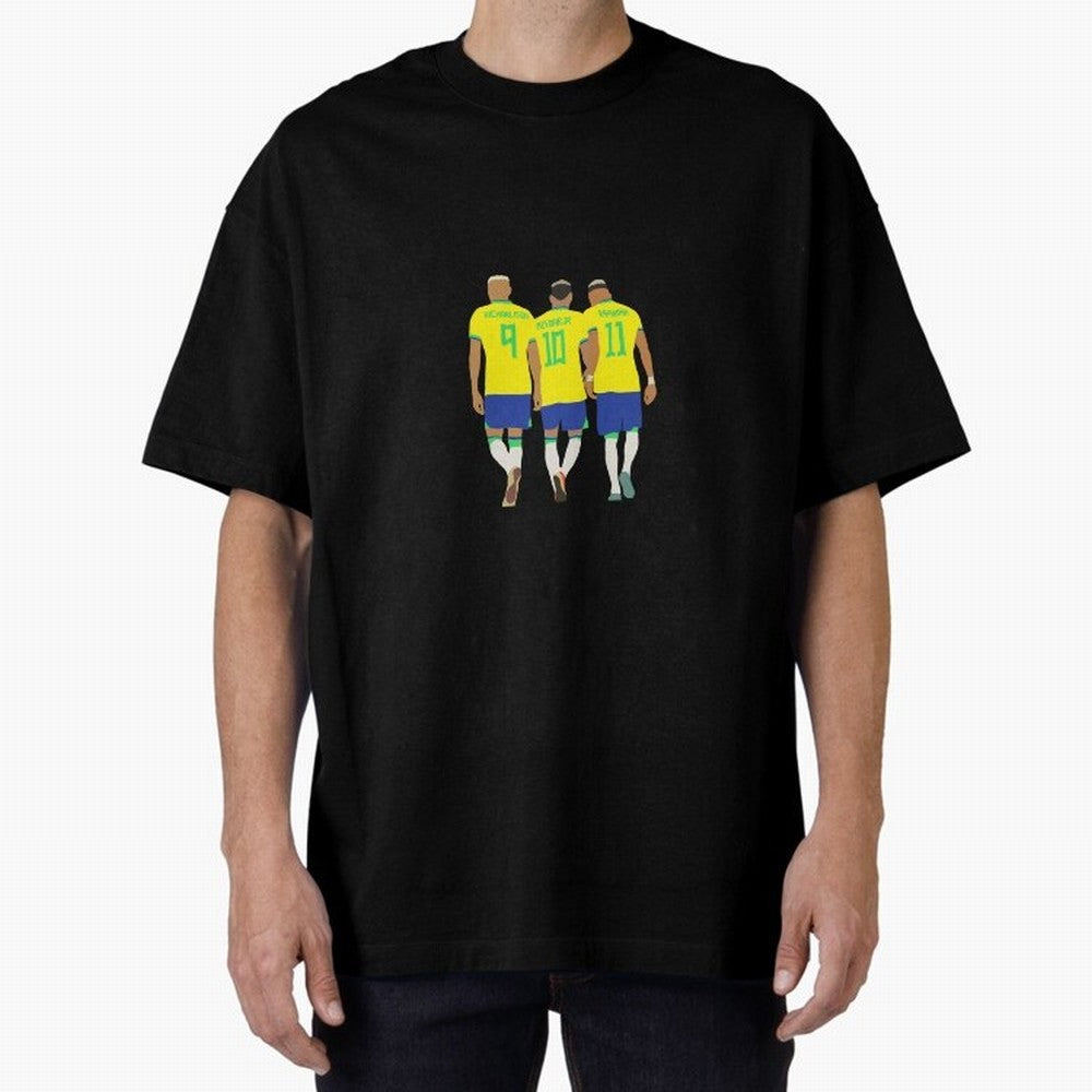 brazil soccer players Oversized T-Shirt Refresh Global Football Passion for FIFA World Cup 2026 Group Stage, Celebrating CR7, Portugal, Spain and Germany, Stadium Chants, National Pride, Trophy Dreams and Unforgettable Football Memories; Ideal for