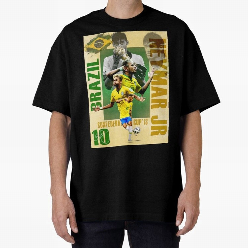 Neymar Jr Brazil World Cup Poster, Soccer Football Wall Art Print Decor Premium T-Shirt Capture FIFA World Cup 2026 for Fans of Messi and Argentina and Brazil, Bringing Football Festival Excitement, Trophy Ambitions, Country Rivalries and Star