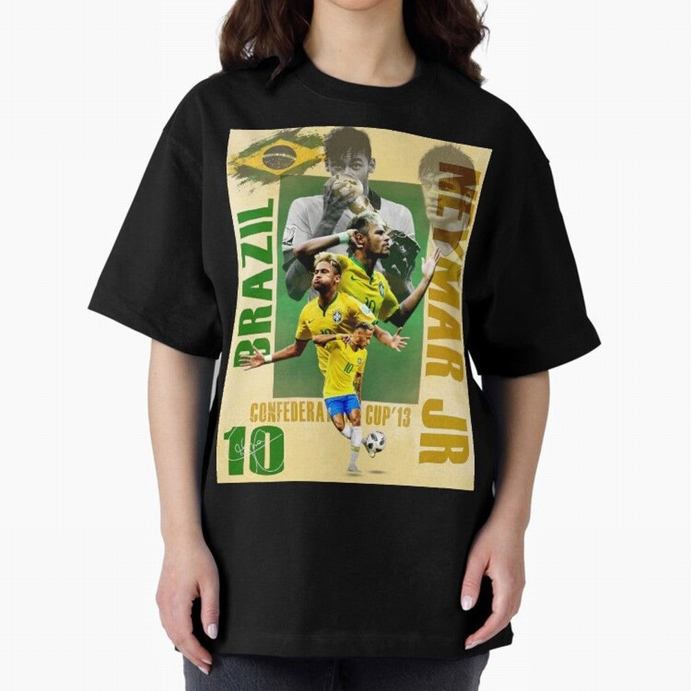 Neymar Jr Brazil World Cup Poster, Soccer Football Wall Art Print Decor Premium T-Shirt Capture FIFA World Cup 2026 for Fans of Messi and Argentina and Brazil, Bringing Football Festival Excitement, Trophy Ambitions, Country Rivalries and Star