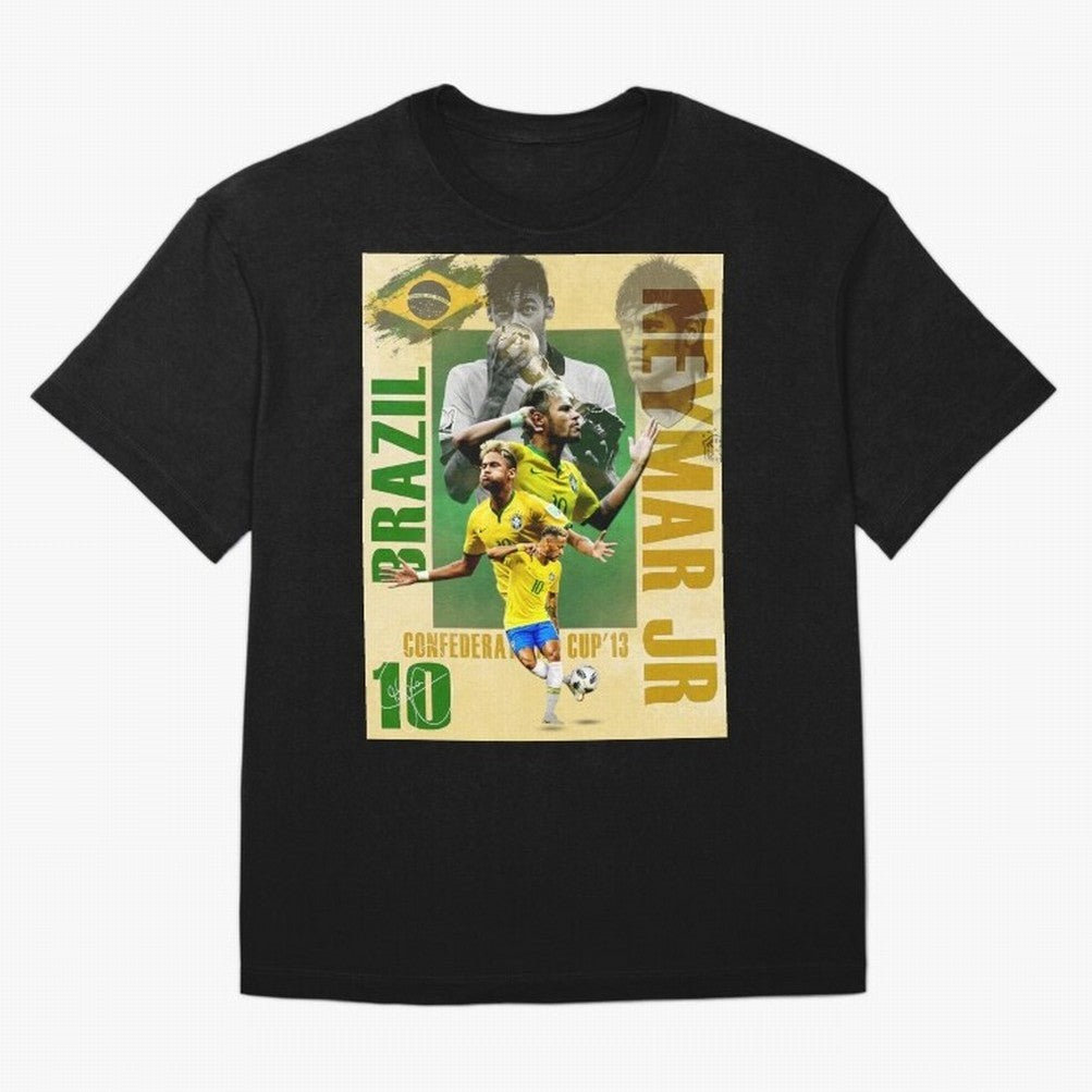 Neymar Jr Brazil World Cup Poster, Soccer Football Wall Art Print Decor Premium T-Shirt Capture FIFA World Cup 2026 for Fans of Messi and Argentina and Brazil, Bringing Football Festival Excitement, Trophy Ambitions, Country Rivalries and Star