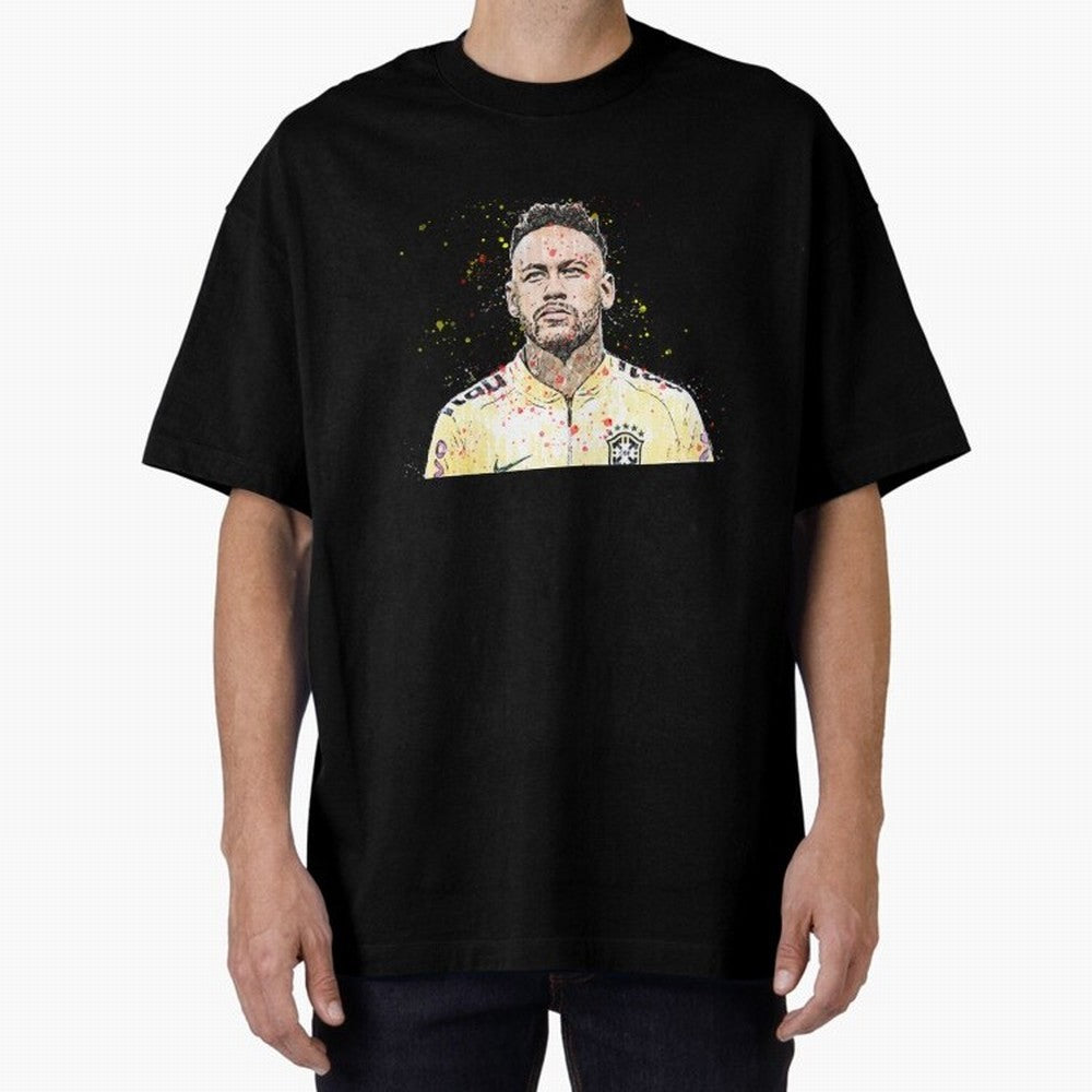 Neymar Neymar Oversized T-Shirt Honor the Football Icons of FIFA World Cup 2026 Spirit, Featuring England, Messi, Vintage Soccer Flavor, Modern Football Stars, National Flags and Final Night Emotion; Great for Watch Parties, Sports Bars, Family