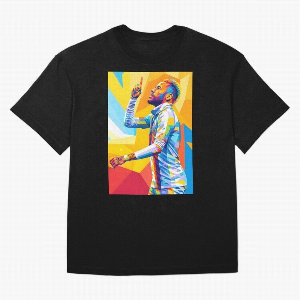 Neymar Pop Art Oversized T-Shirt Show Support during FIFA World Cup 2026 Group Stage for Fans of Mbappe and Neymar and England, France and Netherlands, Bringing Supporter Pride, Iconic Celebrations, Legendary Names and Global Match Day Energy;