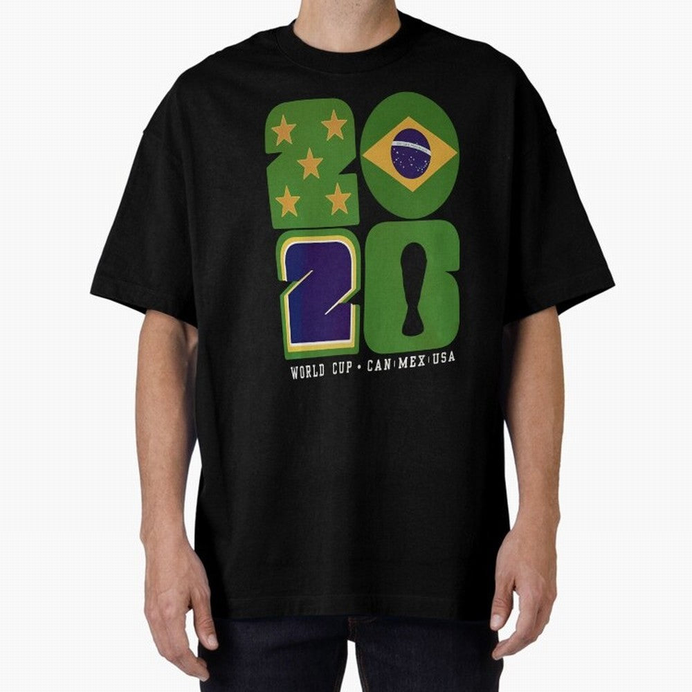 Brazil Football World Cup 2026 - Can Mex Usa Typography Essential T-Shirt Celebrate Classic Football Spirit in FIFA World Cup 2026 USA Canada Mexico Spirit, with Spain and Netherlands, Messi and Cristiano Ronaldo, Supporter Pride, Iconic