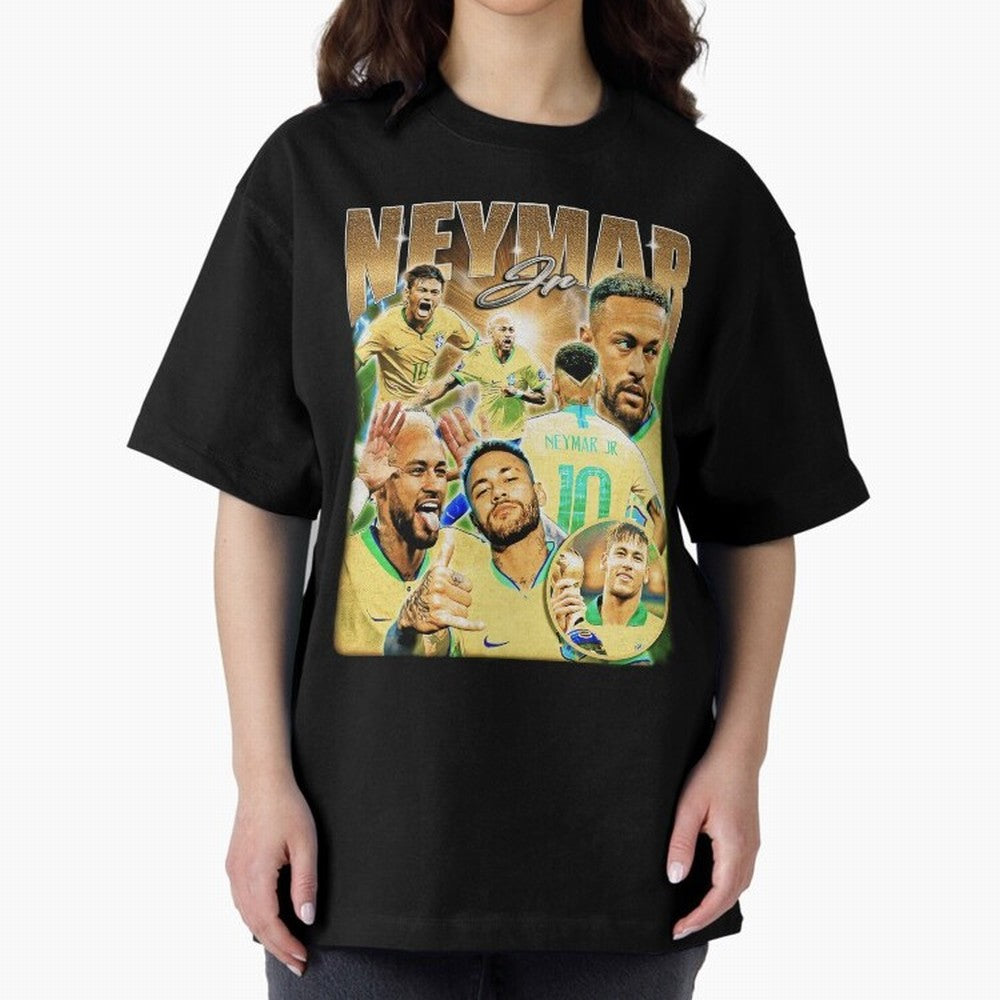 The Best Neymar 10 Vintage 90s Vintage Bootleg Style Oversized T-Shirt Back Your Heroes with Global Football Passion for FIFA World Cup 2026 USA Canada Mexico, Driven by Mbappe, England, France and Netherlands, Football Festival Excitement, Trophy