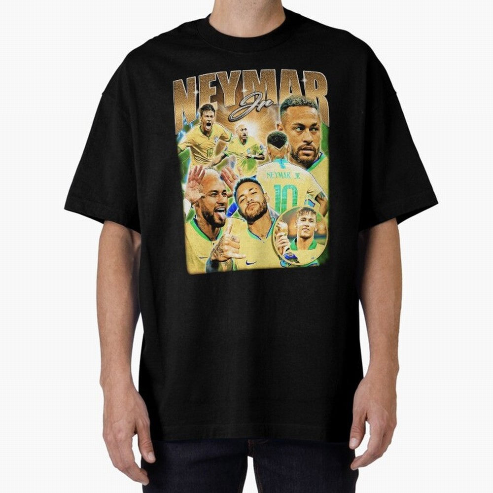 The Best Neymar 10 Vintage 90s Vintage Bootleg Style Oversized T-Shirt Back Your Heroes with Global Football Passion for FIFA World Cup 2026 USA Canada Mexico, Driven by Mbappe, England, France and Netherlands, Football Festival Excitement, Trophy
