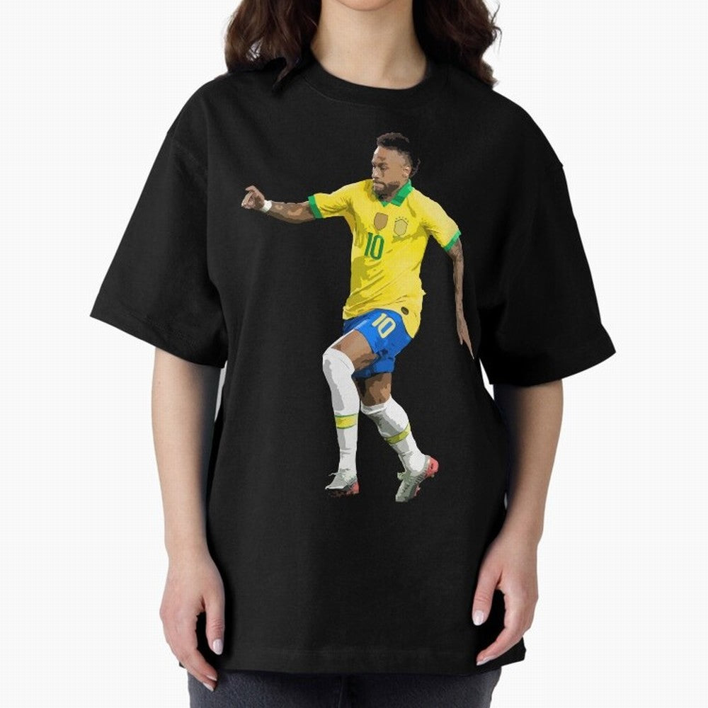 neymar Oversized T-Shirt Bring a Champion Mindset to FIFA World Cup 2026 USA Canada Mexico for Fans of CR7 and Messi and Argentina, Bringing Vintage Soccer Flavor, Modern Football Stars, National Flags and Final Night Emotion; Ideal for Football
