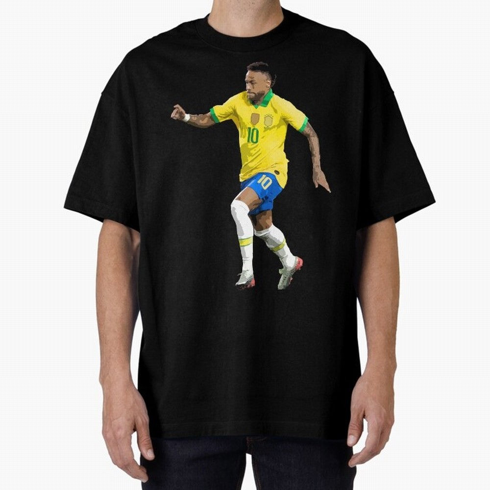 neymar Oversized T-Shirt Bring a Champion Mindset to FIFA World Cup 2026 USA Canada Mexico for Fans of CR7 and Messi and Argentina, Bringing Vintage Soccer Flavor, Modern Football Stars, National Flags and Final Night Emotion; Ideal for Football