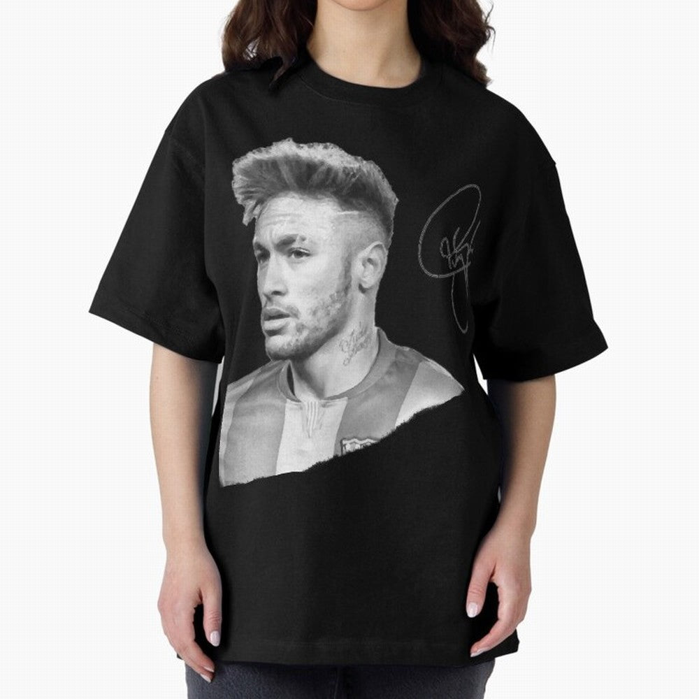 Neymar in black & white with signature Classic T-Shirt Bring Champion Energy into FIFA World Cup 2026 for Fans of Cristiano Ronaldo and Portugal, Bringing Retro Football Energy, Iconic Rivalries, Trophy Chase Drama and Stadium Atmosphere; Ideal for