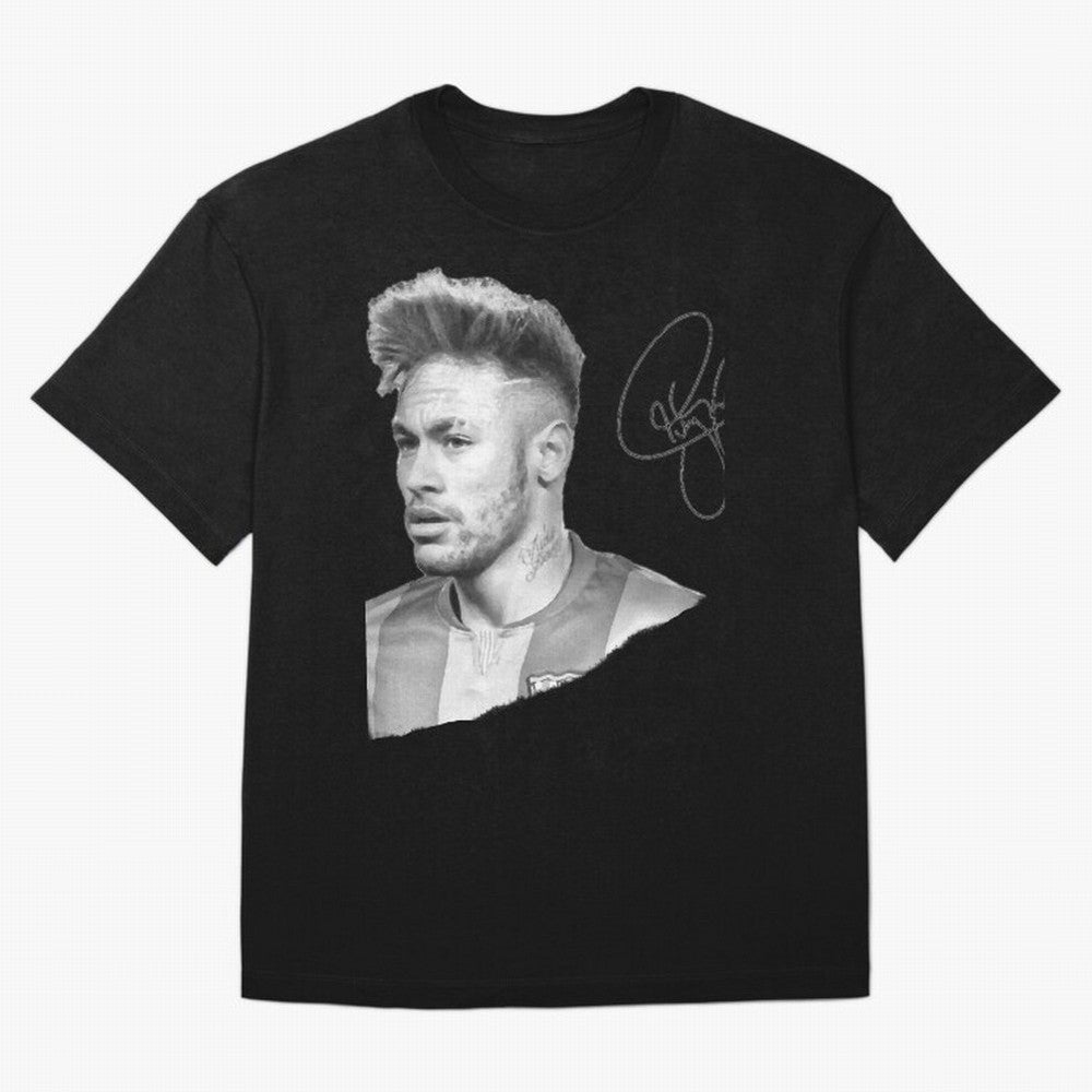 Neymar in black & white with signature Classic T-Shirt Bring Champion Energy into FIFA World Cup 2026 for Fans of Cristiano Ronaldo and Portugal, Bringing Retro Football Energy, Iconic Rivalries, Trophy Chase Drama and Stadium Atmosphere; Ideal for
