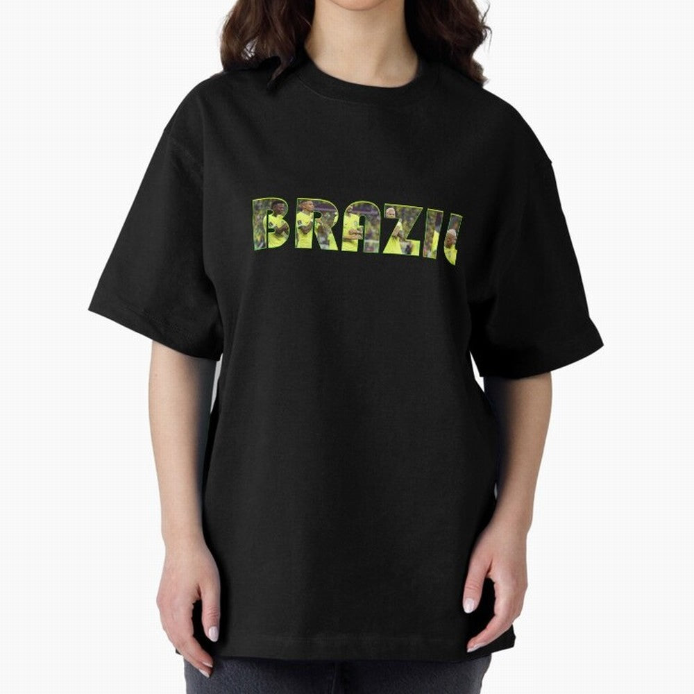 Brazil World Cup T shirt & Stickers Classic T-Shirt Bring Match Day Fire to Global Football Passion for FIFA World Cup 2026 USA Canada Mexico, Connected to Neymar, Haaland and Cristiano Ronaldo, Spain, Football History, Final Match Energy, Crowd