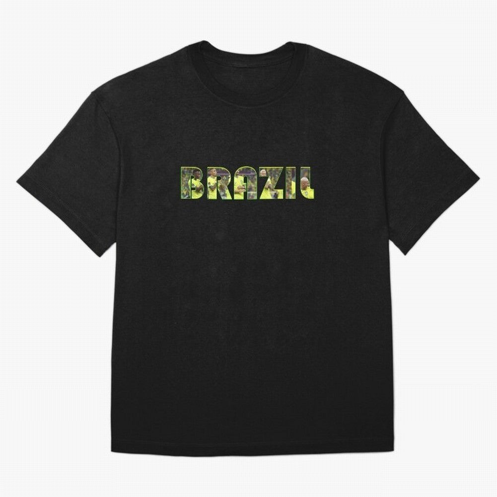 Brazil World Cup T shirt & Stickers Classic T-Shirt Bring Match Day Fire to Global Football Passion for FIFA World Cup 2026 USA Canada Mexico, Connected to Neymar, Haaland and Cristiano Ronaldo, Spain, Football History, Final Match Energy, Crowd