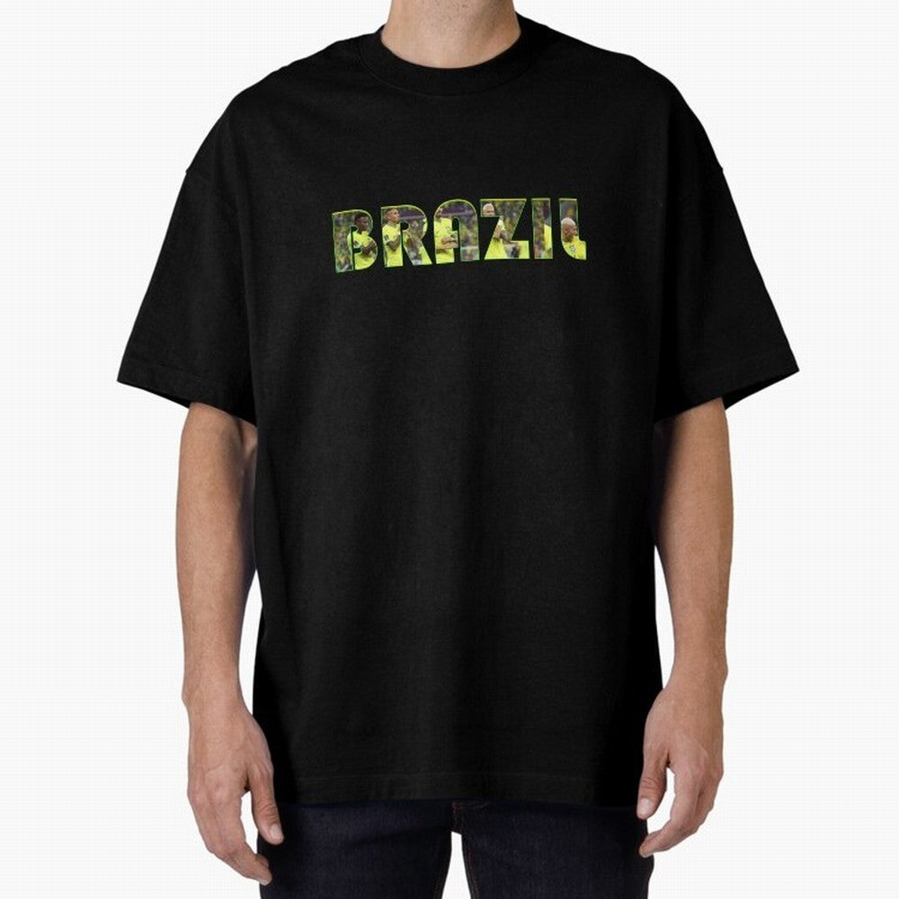 Brazil World Cup T shirt & Stickers Classic T-Shirt Bring Match Day Fire to Global Football Passion for FIFA World Cup 2026 USA Canada Mexico, Connected to Neymar, Haaland and Cristiano Ronaldo, Spain, Football History, Final Match Energy, Crowd