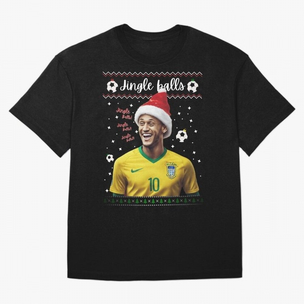 Jingle Balls Christmas Football Fan Art with Santa Neymar Active T-Shirt Bring Match Day Fire to FIFA World Cup 2026 Filled with Haaland and Mbappe, England, France and Netherlands Energy, Sports Nostalgia, International Competition, Famous Players